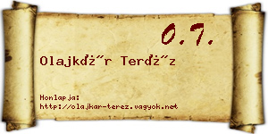 Olajkár Teréz névjegykártya